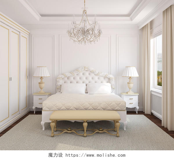 白色简约现代卧室装修